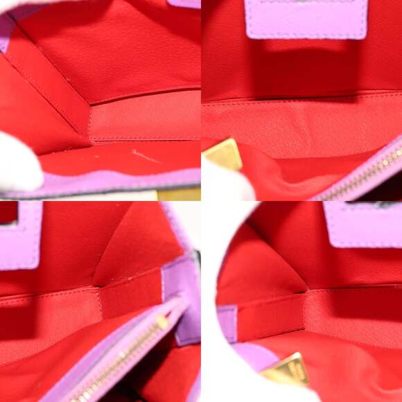 CELINE Shoulder Bag Leather Purple Gold - Picture 12 of 13